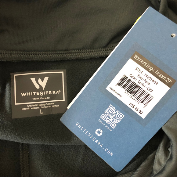 White Sierra Womens Pants Fleece Lined Pull On L - Picture 3 of 4